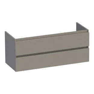 Brauer Joy washbasin cabinet - 120x46x50 cm - 2 drawers without handles - 1 siphon recess - MDF lacquered - Matt Taupe