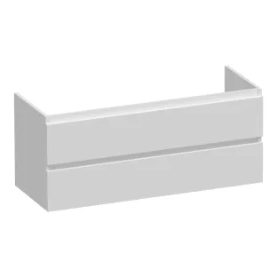 Brauer Joy washbasin cabinet - 120x46x50 cm - 2 drawers handleless - 1 siphon recess - MDF lacquered - Matt White