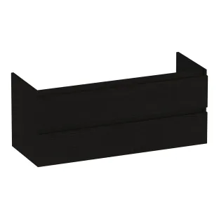 Brauer Joy washbasin cabinet - 120x46x50 cm - 2 drawers handleless - 1 siphon recess - MFC - Timber Black