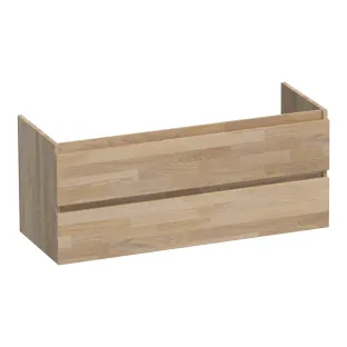 Brauer Joy washbasin cabinet - 120x46x50 cm - 2 drawers without handles - 1 siphon recess - Finger joint oak gray