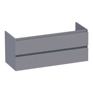 Brauer Joy wastafelonderkast - 120x46x50 cm - 2 laden greeploos - 2 sifonuitsparingen - MDF gelakt - Mat Grijs