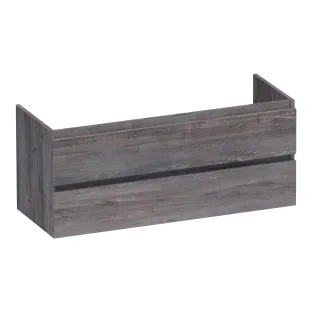 Brauer Joy washbasin cabinet - 120x46x50 cm - 2 drawers handleless - 2 siphon cut-outs - MFC - Driftwood