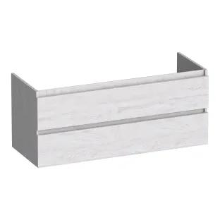 Brauer Joy washbasin cabinet - 120x46x50 cm - 2 drawers handleless - 2 siphon cut-outs - MFC - Forest Seashell