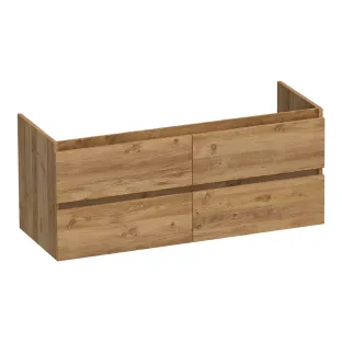 Brauer Joy wastafelonderkast - 120x46x50 cm - 4 laden greeploos - 2 sifonuitsparingen - MFC - Chateau