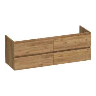 Brauer Joy wastafelonderkast - 140x46x50 cm - 4 laden greeploos - 2 sifonuitsparingen - MFC - Chateau