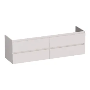 Brauer Joy washbasin cabinet - 160x46x50 cm - 4 drawers without handles - 2 siphon cut-outs - MDF lacquered - Matt Sand