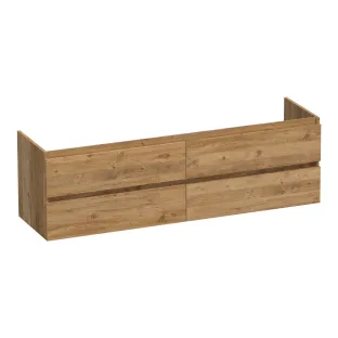 Brauer Joy wastafelonderkast - 160x46x50 cm - 4 laden greeploos - 2 sifonuitsparingen - MFC - Chateau