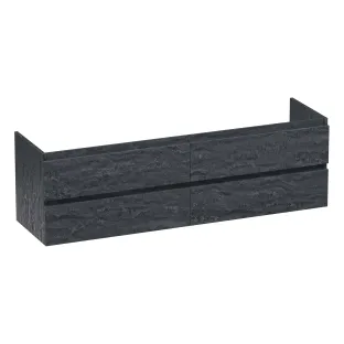 Brauer Joy wastafelonderkast - 160x46x50 cm - 4 laden greeploos - 2 sifonuitsparingen - MFC - Damascus