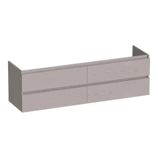 Brauer Joy washbasin cabinet - 160x46x50 cm - 4 drawers handleless - 2 siphon cut-outs - MFC - Timber Greige
