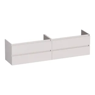 Brauer Joy washbasin cabinet - 200x46x50 cm - 4 drawers without handles - 2 siphon cut-outs - MDF lacquered - Matt Sand