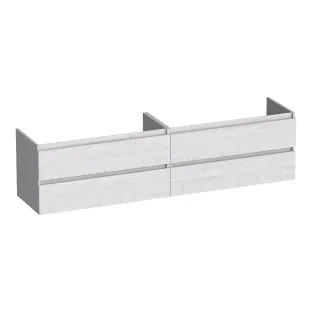 Brauer Joy washbasin cabinet - 200x46x50 cm - 4 drawers handleless - 2 siphon cut-outs - MFC - Forest Seashell