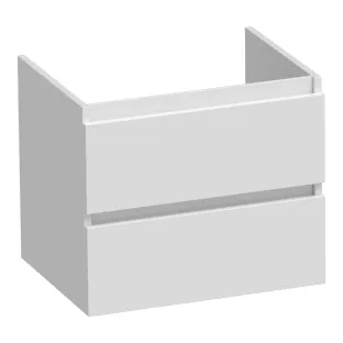 Brauer Joy washbasin cabinet - 60x46x50 cm - 2 drawers without handles - 1 siphon recess - MDF lacquered - Gloss white