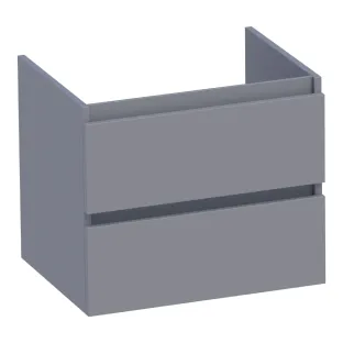 Brauer Joy washbasin cabinet - 60x46x50 cm - 2 drawers without handles - 1 siphon recess - MDF lacquered - Matt Grey