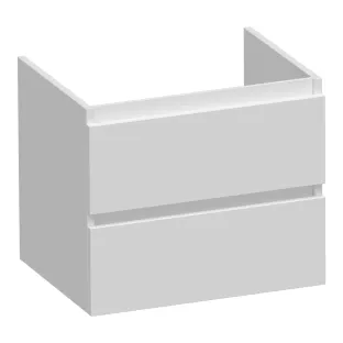 Brauer Joy washbasin cabinet - 60x46x50 cm - 2 drawers handleless - 1 siphon recess - MDF lacquered - Matt White