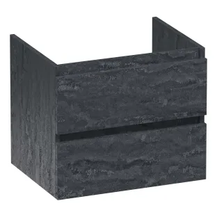 Brauer Joy washbasin cabinet - 60x46x50 cm - 2 drawers handleless - 1 siphon recess - MFC - Damascus