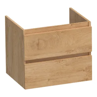 Brauer Joy washbasin cabinet - 60x46x50 cm - 2 drawers handleless - 1 siphon recess - MFC - Forest Tan