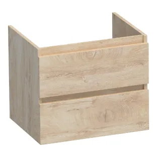 Brauer Joy washbasin cabinet - 60x46x50 cm - 2 drawers handleless - 1 siphon recess - MFC - Forest Wheat