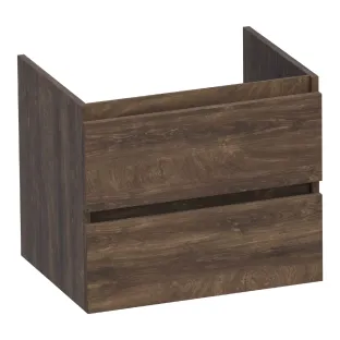 Brauer Joy washbasin cabinet - 60x46x50 cm - 2 drawers handleless - 1 siphon recess - MFC - Grove