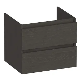 Brauer Joy wastafelonderkast - 60x46x50 cm - 2 laden greeploos - 1 sifonuitsparing - MFC - Timber Anthracite
