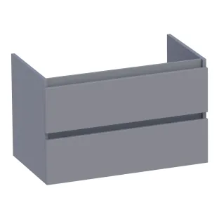 Brauer Joy wastafelonderkast - 80x46x50 cm - 2 laden greeploos - 1 sifonuitsparing - MDF gelakt - Mat Grijs