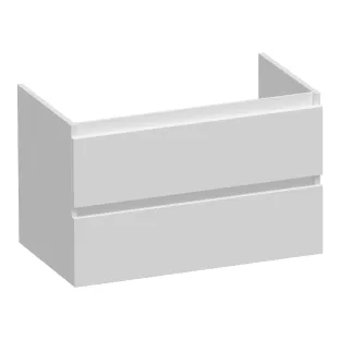Brauer Joy washbasin cabinet - 80x46x50 cm - 2 drawers handleless - 1 siphon recess - MDF lacquered - Matt White