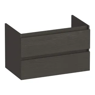 Brauer Joy washbasin cabinet - 80x46x50 cm - 2 drawers handleless - 1 siphon recess - MFC - Timber Anthracite
