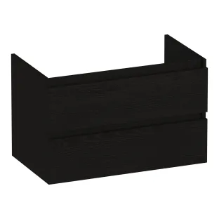 Brauer Joy washbasin cabinet - 80x46x50 cm - 2 drawers handleless - 1 siphon recess - MFC - Timber Black