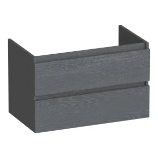 Brauer Joy washbasin cabinet - 80x46x50 cm - 2 drawers handleless - 1 siphon recess - MFC - Timber Grey