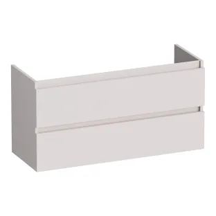Brauer Joy washbasin cabinet shallow - 100x39x50 cm - 2 drawers handleless - 1 siphon recess - MDF lacquered - Matt Sand