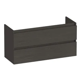 Brauer Joy washbasin cabinet shallow - 100x39x50 cm - 2 drawers handleless - 1 siphon recess - MFC - Timber Anthracite