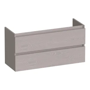 Brauer Joy washbasin cabinet shallow - 100x39x50 cm - 2 drawers handleless - 1 siphon recess - MFC - Timber Greige