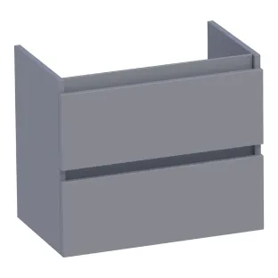 Brauer Joy washbasin cabinet shallow - 60x39x50 cm - 2 drawers handleless - 1 siphon recess - MDF lacquered - Matt Grey
