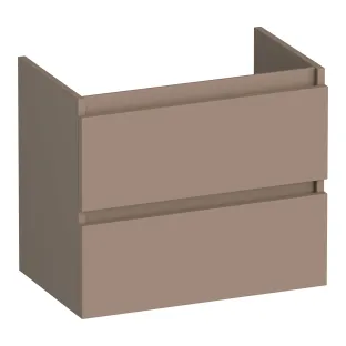 Brauer Joy washbasin cabinet shallow - 60x39x50 cm - 2 drawers handleless - 1 siphon recess - MDF lacquered - Matt Mocha