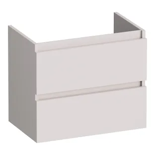 Brauer Joy washbasin cabinet shallow - 60x39x50 cm - 2 drawers handleless - 1 siphon recess - MDF lacquered - Matt Sand
