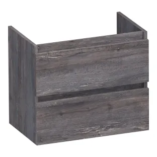 Brauer Joy washbasin cabinet shallow - 60x39x50 cm - 2 drawers handleless - 1 siphon recess - MFC - Driftwood