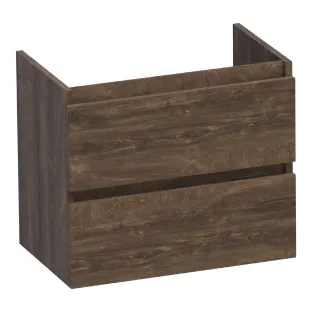 Brauer Joy wastafelonderkast ondiep - 60x39x50 cm - 2 laden greeploos - 1 sifonuitsparing - MFC - Grove