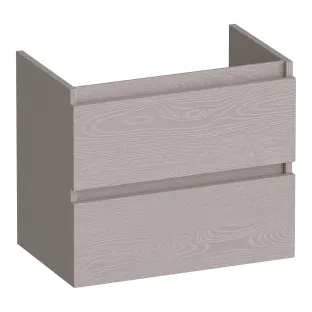 Brauer Joy washbasin cabinet shallow - 60x39x50 cm - 2 drawers handleless - 1 siphon recess - MFC - Timber Greige