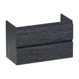 Brauer Joy washbasin cabinet shallow - 80x39x50 cm - 2 drawers handleless - 1 siphon recess - MFC - Damascus