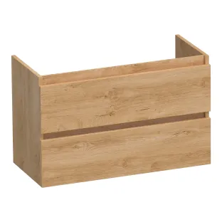 Brauer Joy washbasin cabinet shallow - 80x39x50 cm - 2 drawers handleless - 1 siphon recess - MFC - Forest Tan