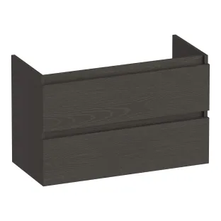 Brauer Joy washbasin cabinet shallow - 80x39x50 cm - 2 drawers handleless - 1 siphon recess - MFC - Timber Anthracite