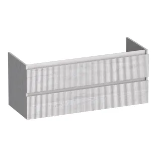 Brauer Joy Wavy washbasin cabinet - 120x46x50 cm - 2 drawers handleless - 2 siphon cut-outs - MFC - Forest Seashell