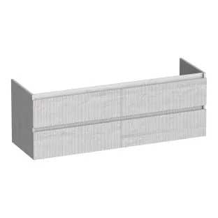 Brauer Joy Wavy washbasin cabinet - 140x46x50 cm - 4 drawers handleless - 2 siphon cut-outs - MFC - Forest Seashell