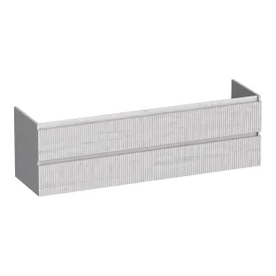 Brauer Joy Wavy washbasin cabinet - 160x46x50 cm - 4 drawers without handles - 2 siphon cut-outs - MFC - Forest Seashell
