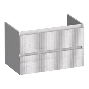 Brauer Joy Wavy washbasin cabinet - 80x46x50 cm - 2 drawers handleless - 1 siphon recess - MFC - Forest Seashell