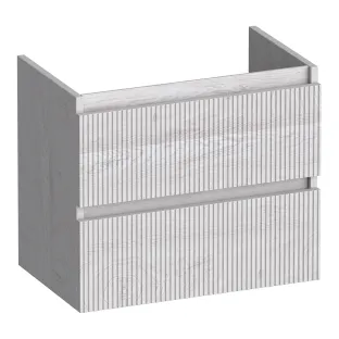 Brauer Joy Wavy washbasin cabinet shallow - 60x39x50 cm - 2 drawers handleless - 1 siphon recess - MFC - Forest Seashell
