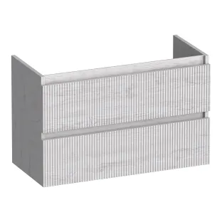 Brauer Joy Wavy washbasin cabinet shallow - 80x39x50 cm - 2 drawers handleless - 1 siphon recess - MFC - Forest Seashell
