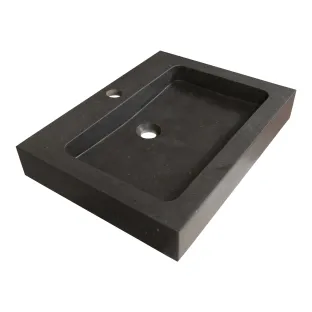 Brauer Lava washbasin - natural stone - 60x46 cm - 1 sink - 1 tap hole - Anthracite