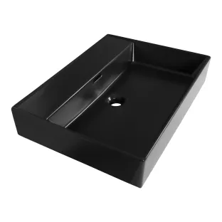 Brauer Lunar washbasin - ceramic - 60x46 cm - 1 sink - 0 tap holes - Matt black