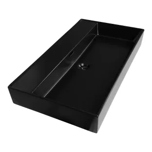 Brauer Lunar washbasin - ceramic - 80x46 cm - 1 sink - 0 tap holes - Matt black