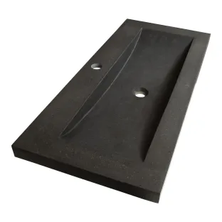 Brauer Magma washbasin - natural stone - 100x46 cm - 1 sink - 1 tap hole - Anthracite